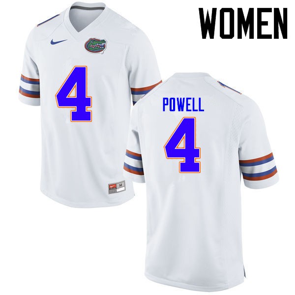 Florida Gators Women #4 Brandon Powell College Football Jerseys White